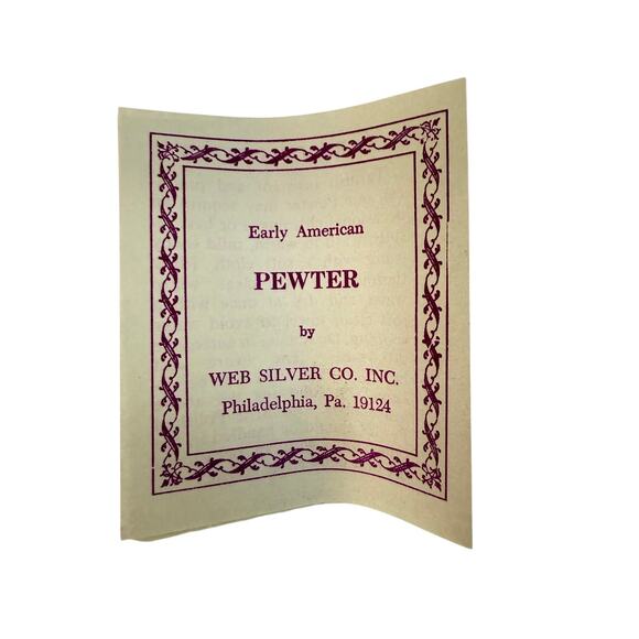 Early American Pewter Candle Snuffer Web Silver Co Philadelphia 4" New in Box - Picture 5 of 9